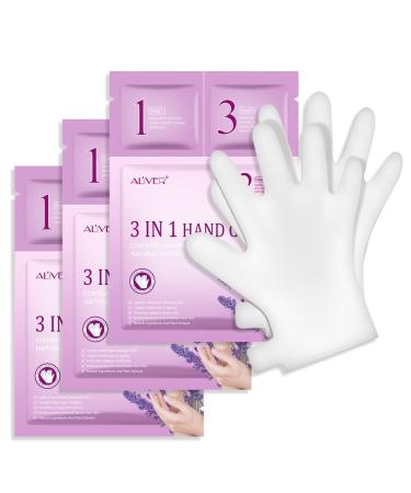 3 In 1 Hand Mask for Dry Hands, Hand Peel Mask Moisturizing Gloves, Hand Repair Glove Spa Remove Dead Skin, Rough Skin 3 pcs