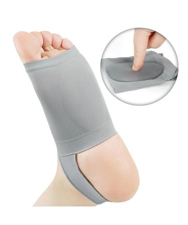 Metatarsal Compression Arch Support Brace - Non-Slip Gel Pad Sleeves for Flat Feet & Plantar Fasciitis Relief - Unisex Gray - Buy Online on GoSupps.com