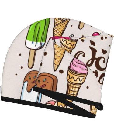 Shop Ice Cream Microfiber Hair Towel Wrap - Ultra Soft Absorbent Coral Velvet Quick Dry Cap for Long Curly & Thick Hair - Buy Online on GoSupps.com