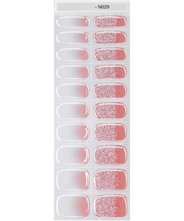 Ruwshuuk Gel Nail Strips Glitter Nail Sticker | Semi Cured Gel Nail Polish Strips with Lamp Glitter Nail Gel Polish Stickers Suitable for All Seasons N029 - Buy Online on GoSupps.com