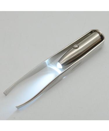 Professional LED Eyebrow Tweezers - Stainless Steel Sloping Top for Precision Eyelash Removal | Best Makeup Tool - Buy Online on GoSupps.com