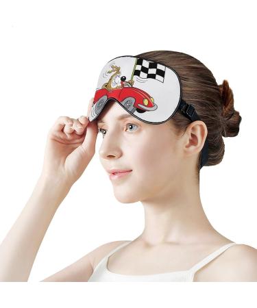 Light-Blocking Funny Dog Sports Car Sleep Mask | Soft Cartoon Eye Cover for Women & Men | Adjustable Comfortable Blindfold - Buy Online on GoSupps.com