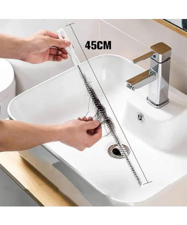45cm Lengthened Bendable Pipeline Dredging Brush 2pcs Sink Drain Overflow Cleaning Brush Household Sewer Hair Cleaner Hair Drain Clog Remover Cleaning Tool for Kitchen Sink Bath Tub Toilet - Buy Online on GoSupps.com
