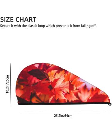 Autumn Maple Leaves Microfiber Hair Towel - Super Absorbent Coral Velvet Wrap for Long Curly & Thick Hair - Quick Dry for Women - Buy Online on GoSupps.com