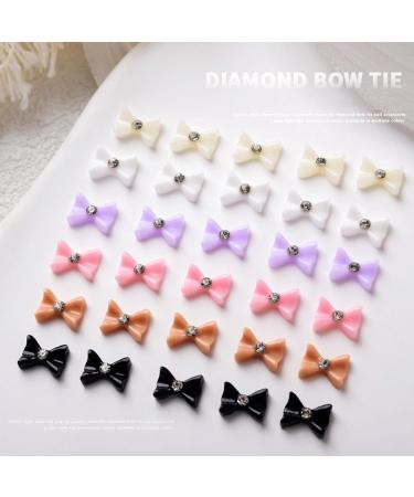 10Pcs 3D Bowknot Crystals Nail Charms Bow Nail Art Decor Rhinestones Press On Nails Manicure Accessories for Women Nail Embellishments Resin Rhinestone Nail Decorations Nail Charms - Buy Online on GoSupps.com