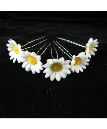 20 Pieces Daisy Hair Clips | Wedding Flower Hair Accessories | Bridal & Girl Hair Accessories (White) - Buy Online on GoSupps.com