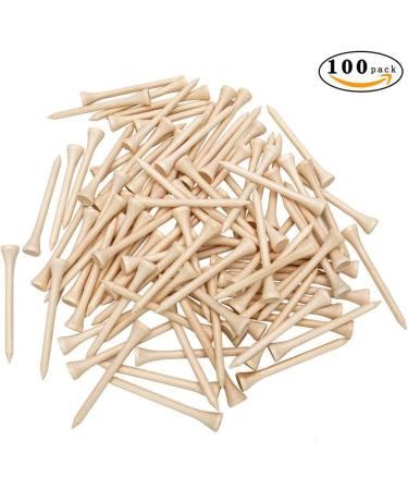 THIODOON Professional Natural Wood Golf Tees - Pack of 100, Multiple Colors, 3-1/4 inch, 2-3/4 inch, 2-1/8 inch Tall Tees, Reduce Side Spin and Friction - Bulk Golfing Tees - Buy Online on GoSupps.com