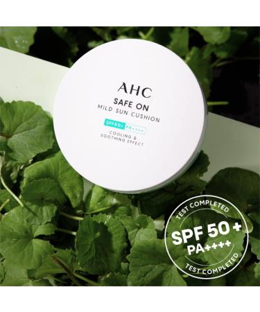 AHC Safe On Mild Sun Cushion SPF 50+ PA++++ (25g + Refill) - UV Protection, Wrinkle Improvement, Cooling & Soothing Care - Buy Online on GoSupps.com