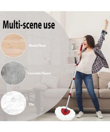 KLYFAR Mop Replace Head - 4 Pack Microfiber Refills for O Cedar EasyWring Spin Mop | Compatible with Ocedar 1 Tank System | 58in Handle | White - Buy Online on GoSupps.com