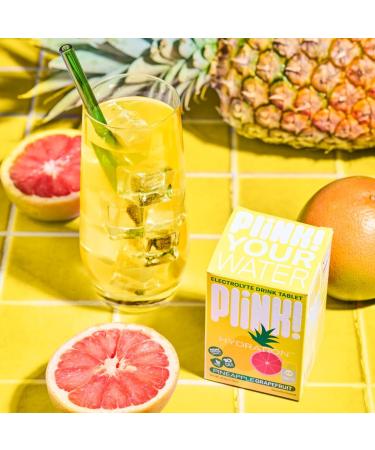 Plink! Fizzy Electrolyte Drink Tablets for Daily Hydration - 12ct Electrolyte Tablets + Sodium Potassium Magnesium Low-Calorie Low-Sugar Keto Electrolytes Powder Hydration Packets Water Flavoring Pineapple Grapefruit 1  - Buy Online on GoSupps.com