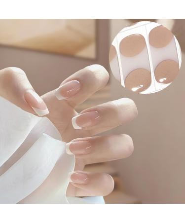DMQ Semi Cured Nail Wraps 22 Stickers Soft Self-Adhesive Gel Nail Stickers Long Lasting Gel Nail Polish Strips French Tip Stickers French Manicure Stickers Set with Nail Art Tools - Buy Online on GoSupps.com