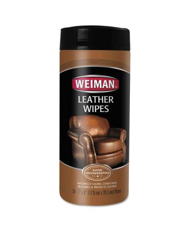 Weiman 91CT Leather Wipes, 7 x 8, 30/Canister, 4 Canisters/Carton