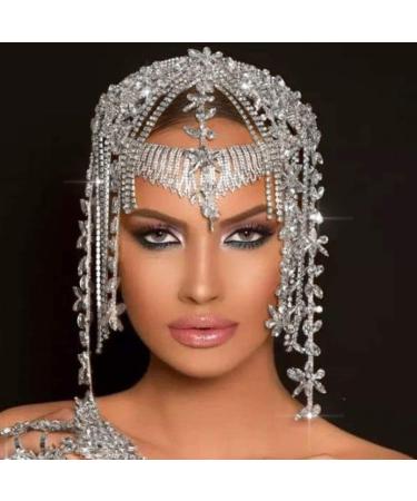 STONEFANS 1920s Rhinestone Headpiece Cap | Bridal Flapper Headband for Women - Silver - Buy Online on GoSupps.com