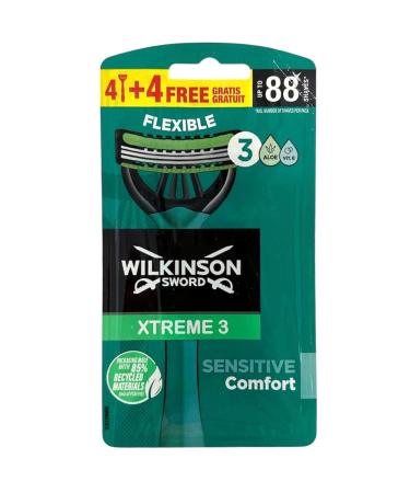 Buy 8 Wilkinson Sword Xtreme 3 Sensitive Disposable Razors - 6 + 2 Free | International Shipping Available - Buy Online on GoSupps.com