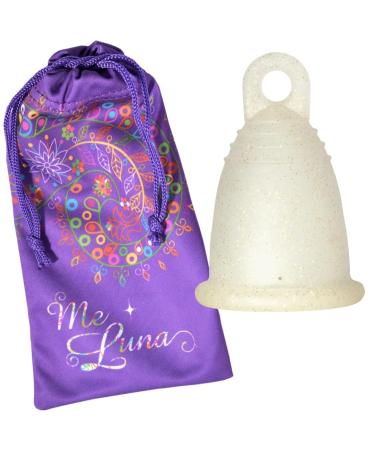 Me Luna Menstrual Cup Sport Ring Gold Glitter Size M