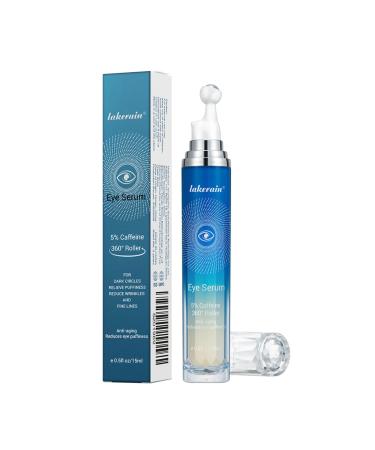 5% Caffeine Eye Serum Moisturizing Eye Cream with 360 Massage Roller Ball Anti-Aging Moisturizing Eye Serum for Dark Circles Reducing Eye Puffiness Lightening Fine Lines Lifting and Firming