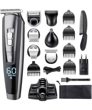 Hair Clippers for Men 17 Piece 110v-240v Hair Trimmer kit Rechargeable Electric Beard Trimmer Facial Body Groomer Mustache Hair Clipper for Men Hair Cutting Tools