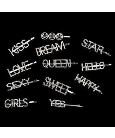12pcs Crystal Hairpins for Women | Yucool Shiny Bling Hair Clips & Barrettes | French Clip Hair Accessories for Fine Hair - Buy Online on GoSupps.com