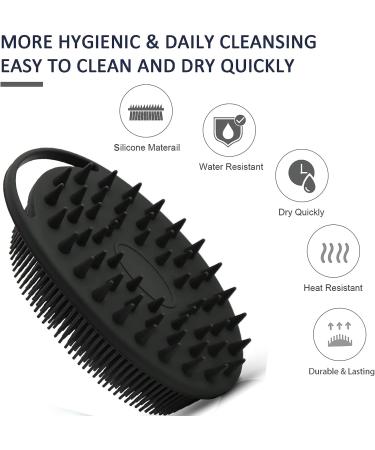 Benifile Exfoliating Silicone Body Scrubber Set | 2 Pack Soft Sud Scrub Loofah for Sensitive Skin | Lathers Well | Pink & Black - Buy Online on GoSupps.com