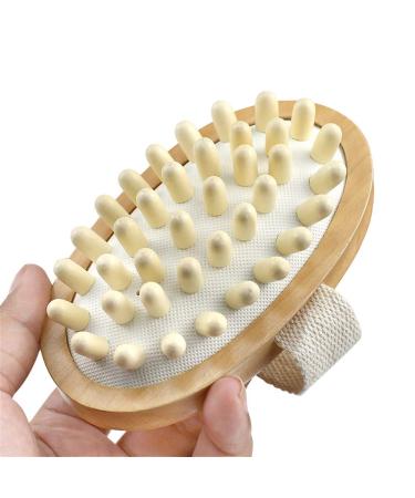 Natural Wooden Massage Body Brush for Cellulite and Improve Lymphatic Blood Circulation Dry Brush Remove Dead Skin Shower Bathe SPA Bath Brush - Buy Online on GoSupps.com