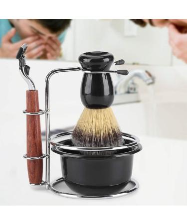 Premium 4-Piece Shaving Set - Manual Razors Stainless Steel Stand Brush & Bowl | International Shipping Available - Buy Online on GoSupps.com