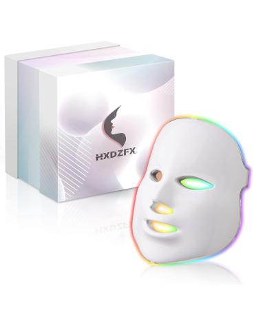 LED Light Therapy Mask - 7 Color LED Face Mask Light Therapy Facial Treatment - Blue & Red Light Therapy Mask for Acne Fine Lines Wrinkles & Rosacea White