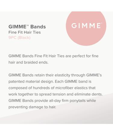 Gimme Beauty Black Onyx Fine Hair Ties - Seamless Microfiber Elastics (9 Count) - Buy Online on GoSupps.com