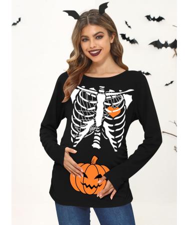 G and PL Halloween Women's Pregnancy Top | Maternity Funny Costume Long Sleeve Shirt - Buy Online on GoSupps.com