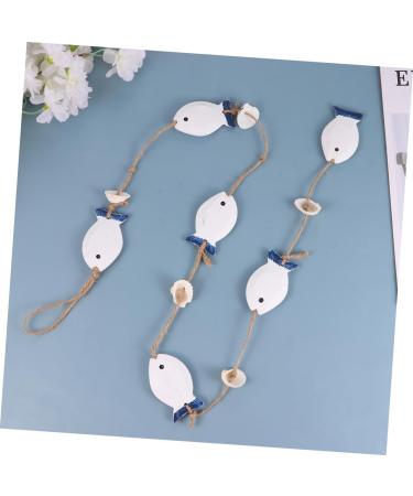 Alipis 1 Pc Fish Hanging Ornament Wedding Ornament Home Decorations Wooden Wall Hanging The Mediterranean Blue and White 102X4.2CM - Buy Online on GoSupps.com