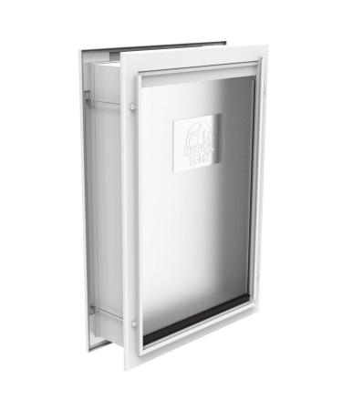 Hakuna Pets Deluxe Aluminum Dog & Cat Pet Door with Locking Panel for Screens, Doors & Walls up to 2.76" Thick Small for Pets to 20 lbs White - Buy Online on GoSupps.com