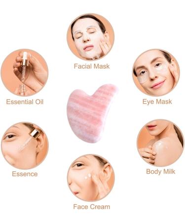 Jovivi 2 Pcs Rose Quartz Green Aventurine Gua Sha Massage Tools Set - Natural Crystal Stone Face & Body Guasha Board - Heart Shape Face Massager for Acupuncture Therapy - Buy Online on GoSupps.com
