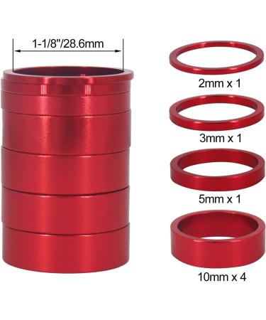 PLATT Bike Headset Spacer Set - 7PCS Red Aluminum Alloy Spacers for 1 1/8-Inch Stem, MTB BMX Road Bikes - 2/3/5/10mm Sizes - Buy Online on GoSupps.com