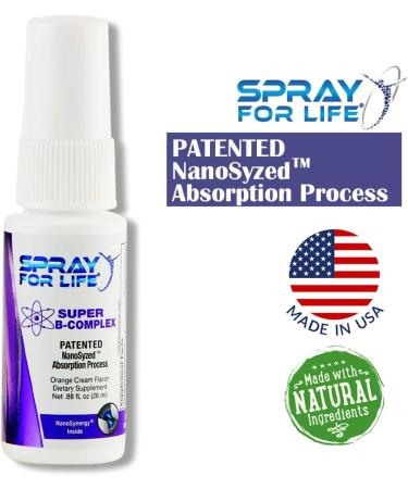 Super B-Complex Liquid Sublingual Vitamin Spray | Vegan & Non-GMO | Vitamin B1 B6 B9 B12 | Nanotechnology Formula | 30 Days Supply - Buy Online on GoSupps.com