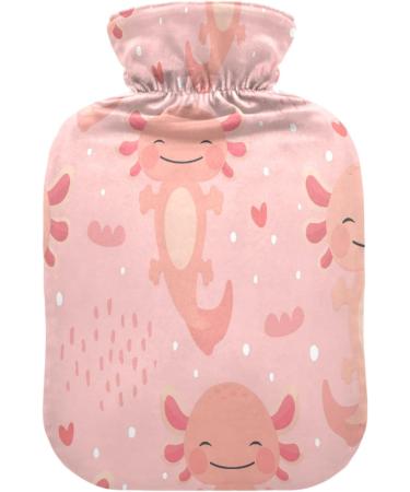 Axolotl Hot Water Bottle 1L - Soft Plush Fish Pattern - Winter Warmer for Kids & Adults - Buy Online on GoSupps.com