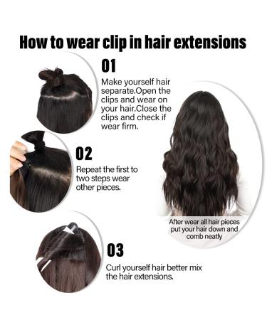 Faelbaty 20 Inch Black Curly Hair Extensions - Thick Wave Wig 4pcs Synthetic Fiber (1B#) - International Shipping Available - Buy Online on GoSupps.com