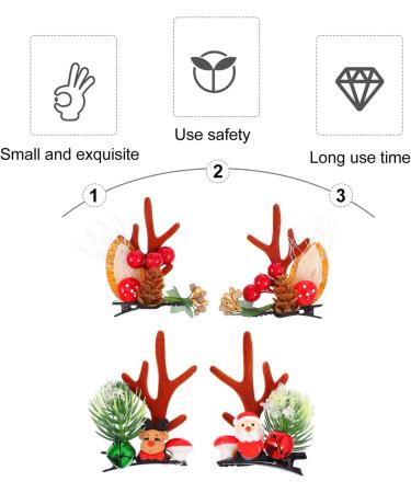 FRCOLOR 2 Pairs Christmas Hair Clips Winter Hair Clips Hair Decoration Deer Horns Hair Holder Kids Bill Hair Clips for Women Elk Antler Antlers Hair Clips Child Clothing Abs - Buy Online on GoSupps.com