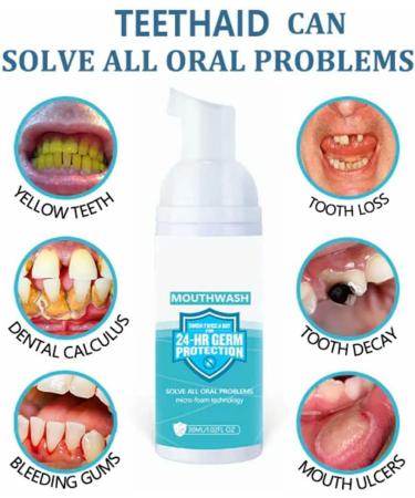 2023 TeethAid Munity Rinse - Natural Peppermint Brightening Toothpaste Foam for Balcony Removal & Tooth Wheels (1 Piece) | International Shipping Available - Buy Online on GoSupps.com
