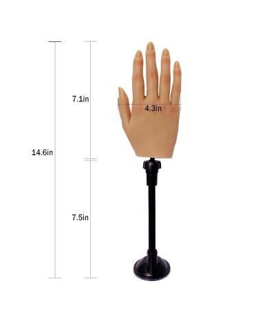 Soft Silicone Nail Practice Hand for Acrylic Nails - Flexible Fake Hand with Stand | Perfect for Nail Art - Buy Online on GoSupps.com