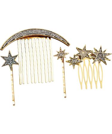 MAGICLULU 3 Sets Star Moon Hairpin Foundation Spatula for Face Wedding Hair Clips Hair Comb Moon Star Side Comb Wedding Ceremony Decorations Women s Suits Metal Bridesmaid Star Shape Alloy - Buy Online on GoSupps.com