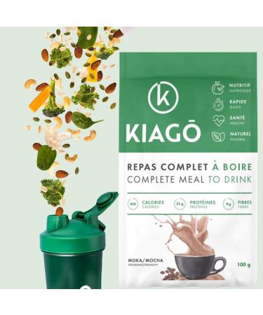 KIAGO A REALLY HEALTHY COMPLETE MEAL DRINKING MADE FROM NATURAL INGREDIENTS Liquid Meal Replacement Mix Super Food Protein Shake 410 Calories 31g Protein 8g Fiber - Buy Online on GoSupps.com