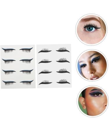NOLITOY Makeup Eyeliner 8 Pairs Glitter Eyeliner Stickers Adhesive Eyeline Sticker Eyeliner Tape Miss Chic Fake Eyelashes 1 count (Pack of 1) As Shown - Buy Online on GoSupps.com