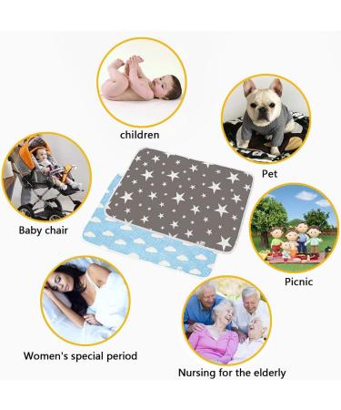 2 Pcs ALBOYI Baby Diaper Changing Pad Set | Waterproof & Reusable Nappy Mat for Home and Outdoor | Grey/Blue - Buy Online on GoSupps.com