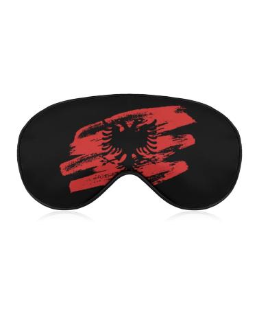 Vinage Albanian Flag Sleep Mask Eye Cover for Sleeping Blindfold with Adjustable Strap Blocks Light Night Travel Nap for Men Women