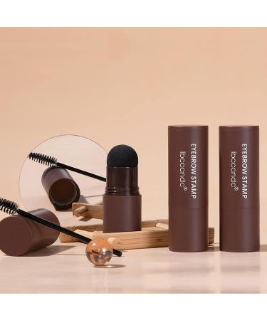 Eyebrow Stamp Kit 1-Step Brow Stamp and Shaping Kit Waterproof Eyebrow Stamp Shaping Set with 10 Eyebrow Styling Mode Card(Brown 1 Set) Dark Brown*2 - Buy Online on GoSupps.com