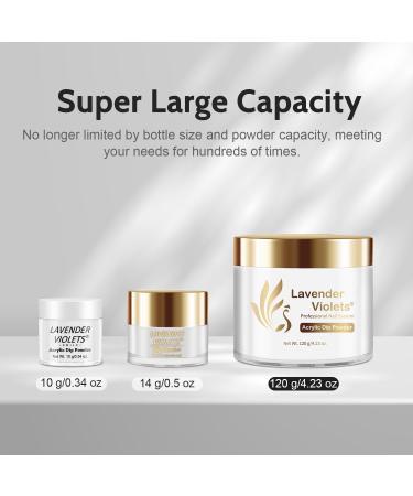 Lavender Violets 120g White Acrylic Powder for Nail Extension | Professional Polymer Application for Manicure | Large Capacity 2in1 Acrylic Powder - L002 - Buy Online on GoSupps.com