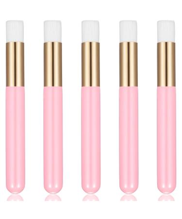 5 Pieces Lash Shampoo Brushes Facial Cleansing Brushes Nose Pore Deep Cleaning Brush Peel off Blackhead Removing Brush Tool Cosmetic Lash Cleanser Brush Eyelash Extensions Nose Blackhead Brush (Pink)