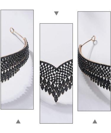 FRCOLOR Jeweled Baroque Queen Crown Black Crown Gothic Headpiece Rhinestone Wedding Crown Costume Party Hair Accessories for Women - Buy Online on GoSupps.com