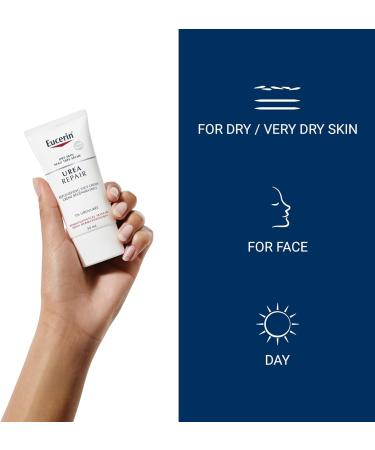 EUCERIN Urea Repair Replenishing Day Face Cream for Dry to Very Dry Skin | Face 50mL | 5% Urea Cream | Lactate Cream | Fragrance-free Cream | Non-Greasy Cream | Recommended Brand by Dermatologists Face Cream UREA REPAIR Replenishing Face Cream Dry Skin Re - Buy Online on GoSupps.com