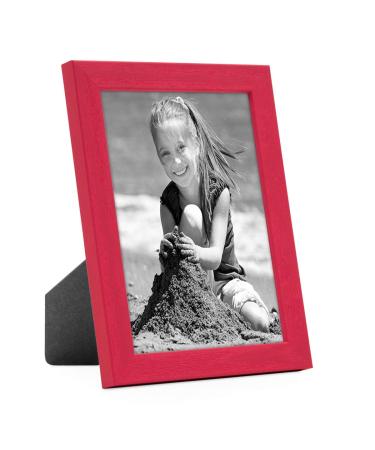 Photolini picture frame children's room 13x18 cm red alternating frame colored wood acrylic glass made in Germany for setting up & hanging up with accessories - for colorful children's pictures 13x18 cm / 1x red