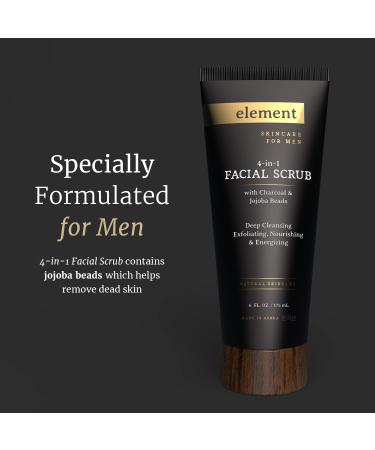 Element Charcoal & Jojoba Beads Exfoliating Face Scrub for Men - Deep Cleansing Removes Dead Skin & Impurities - Cruelty-Free Korean Skincare for All Skin Types - Buy Online on GoSupps.com